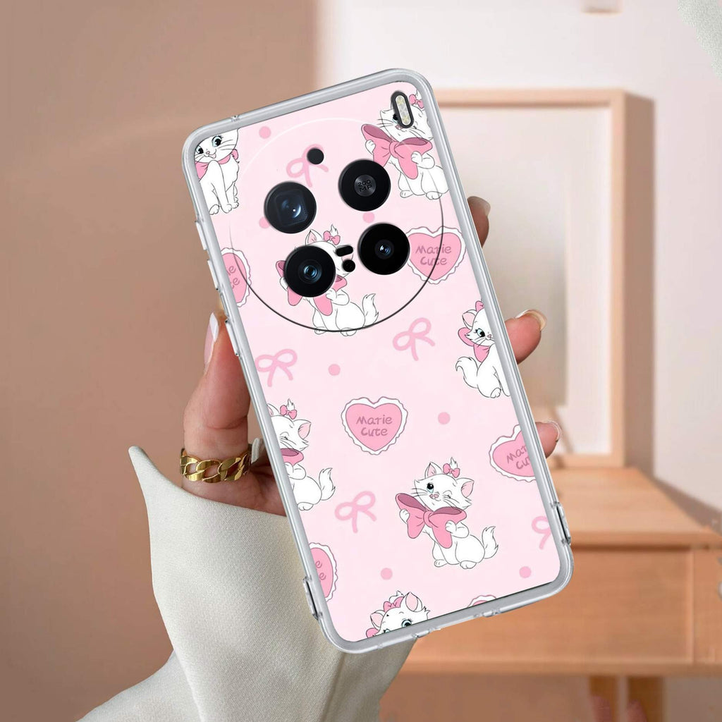 Cute Kitty Bliss Transparent Silicon Case For Vivo X200 Pro 5G