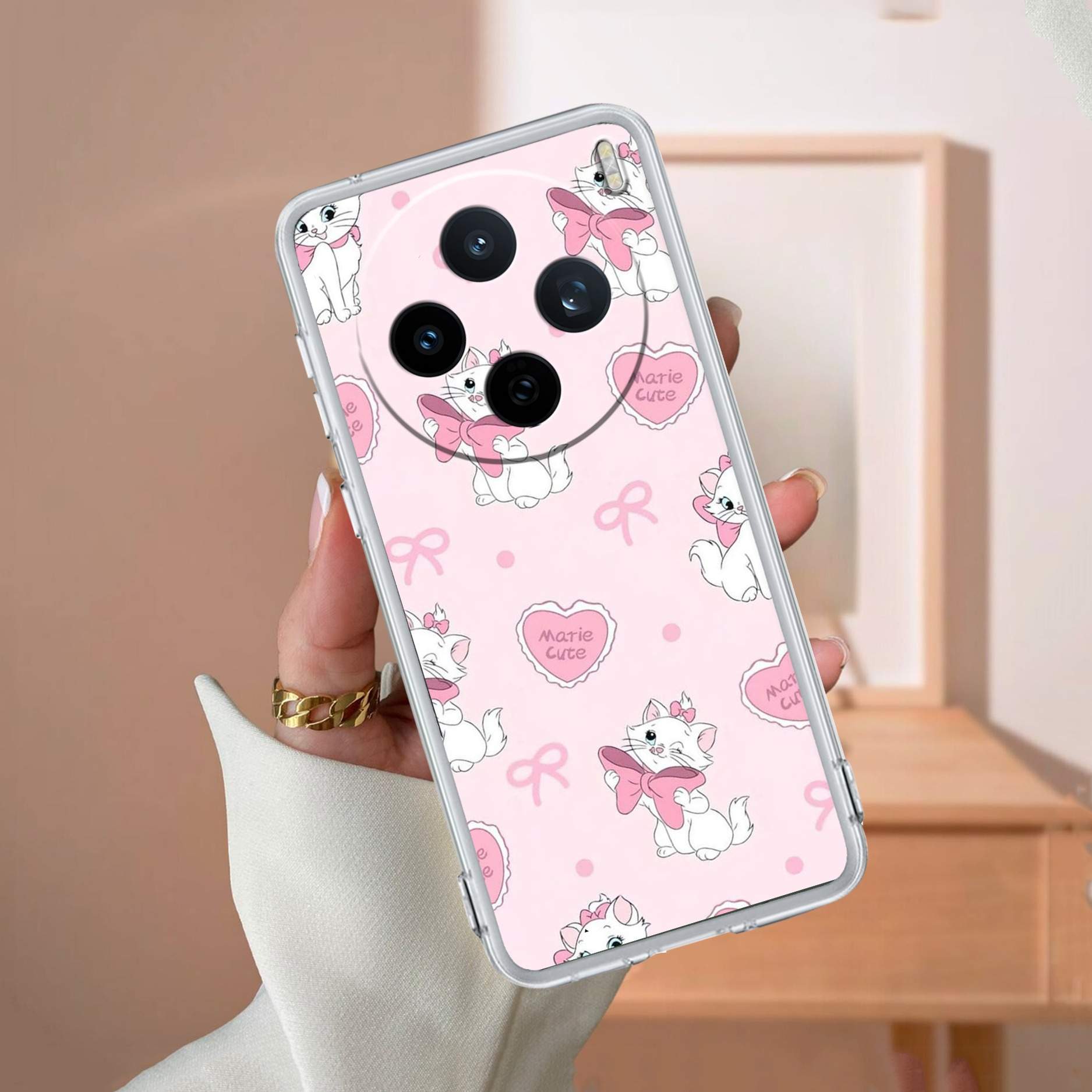 Cute Kitty Bliss Transparent Silicon Case For Vivo