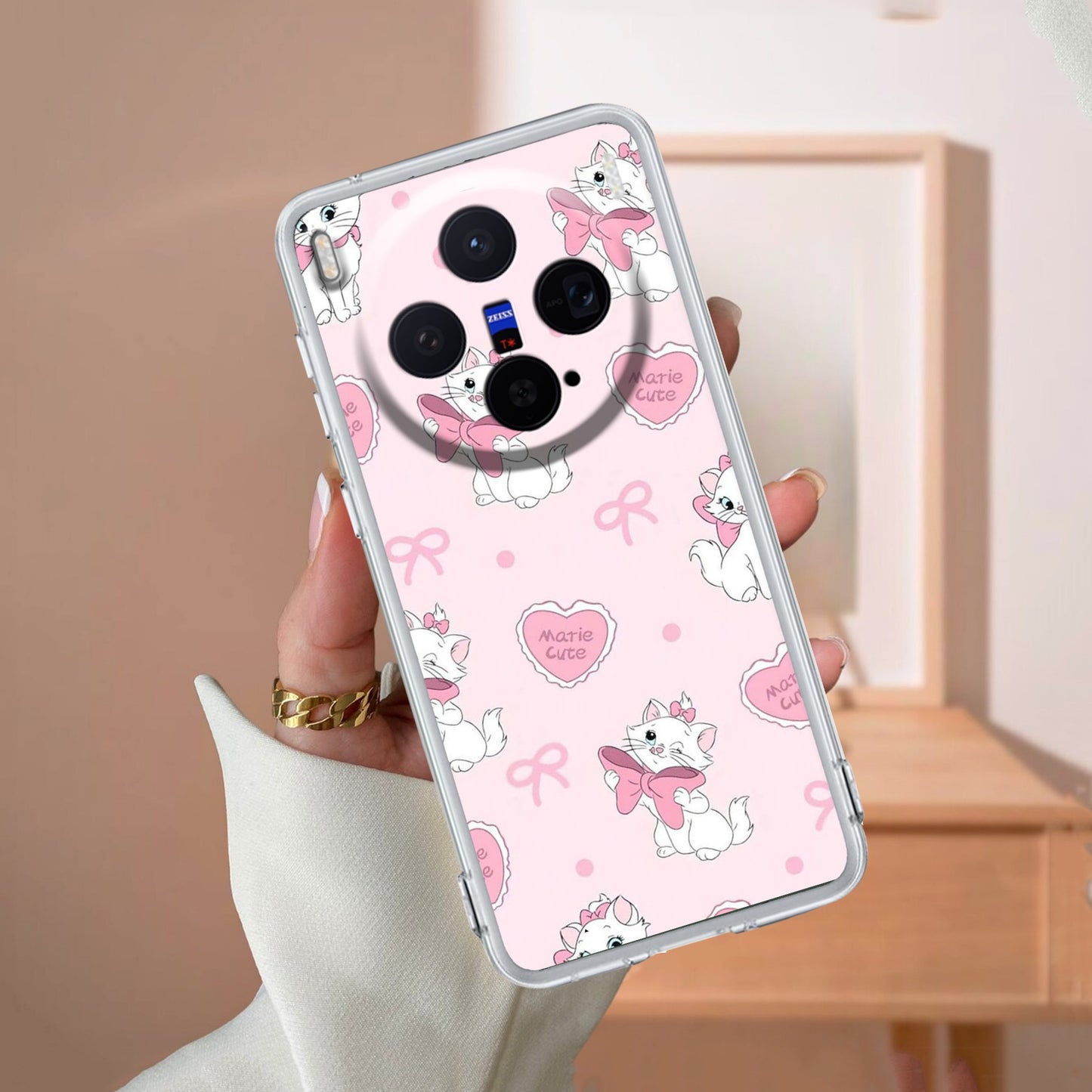 Cute Kitty Bliss Transparent Silicon Case For Vivo