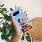 Cute Love Couple Customize Transparent Silicon Case For Google Pixel 8 Pro 5G