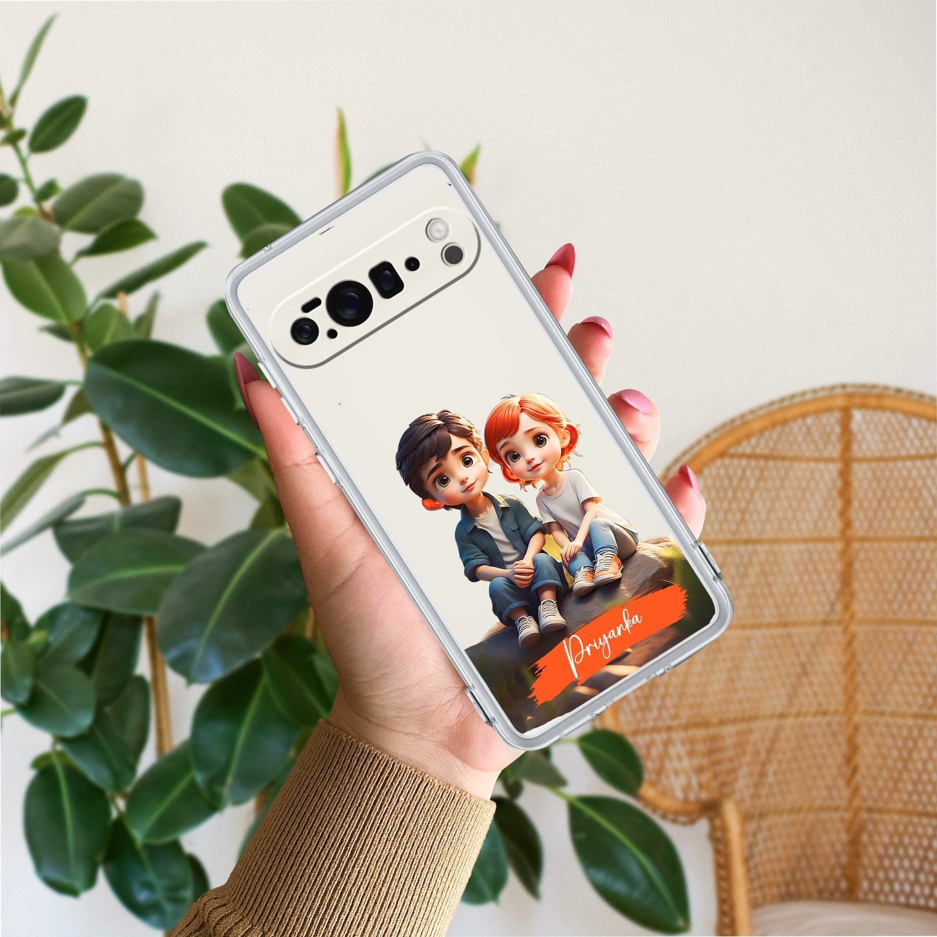 Cute Love Couple Customize Anti Yellow Clear Phone Case Google - ShopOnCliQ