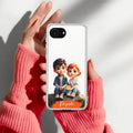 Cute Love Couple Customize Transparent Silicon Case For iPhone 17e