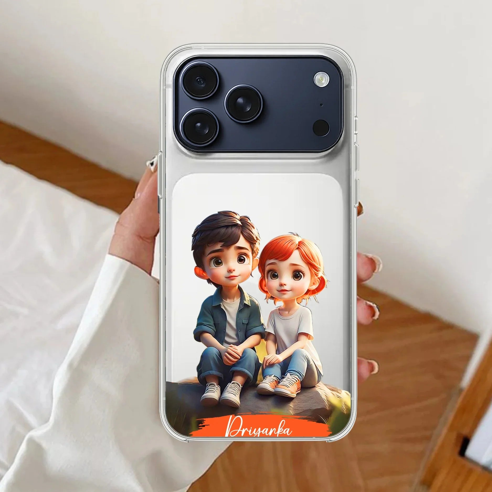 Cute Love Couple Customize Transparent Silicon Case For iPhone - ShopOnCliQ