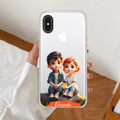 Cute Love Couple Customize Transparent Silicon Case For iPhone Xs Max