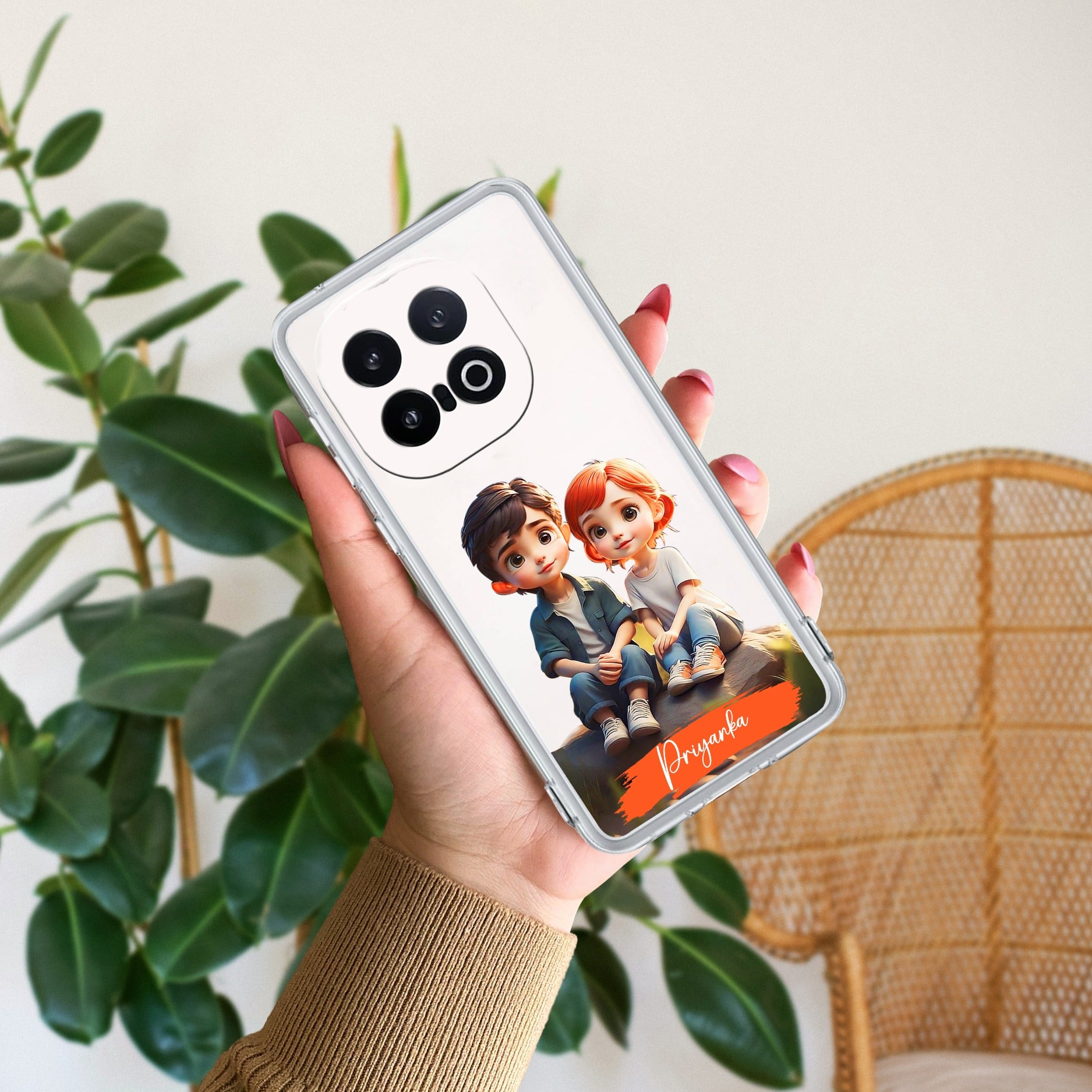 Cute Love Couple Customize Anti Yellow Case For iQOO 13 5G
