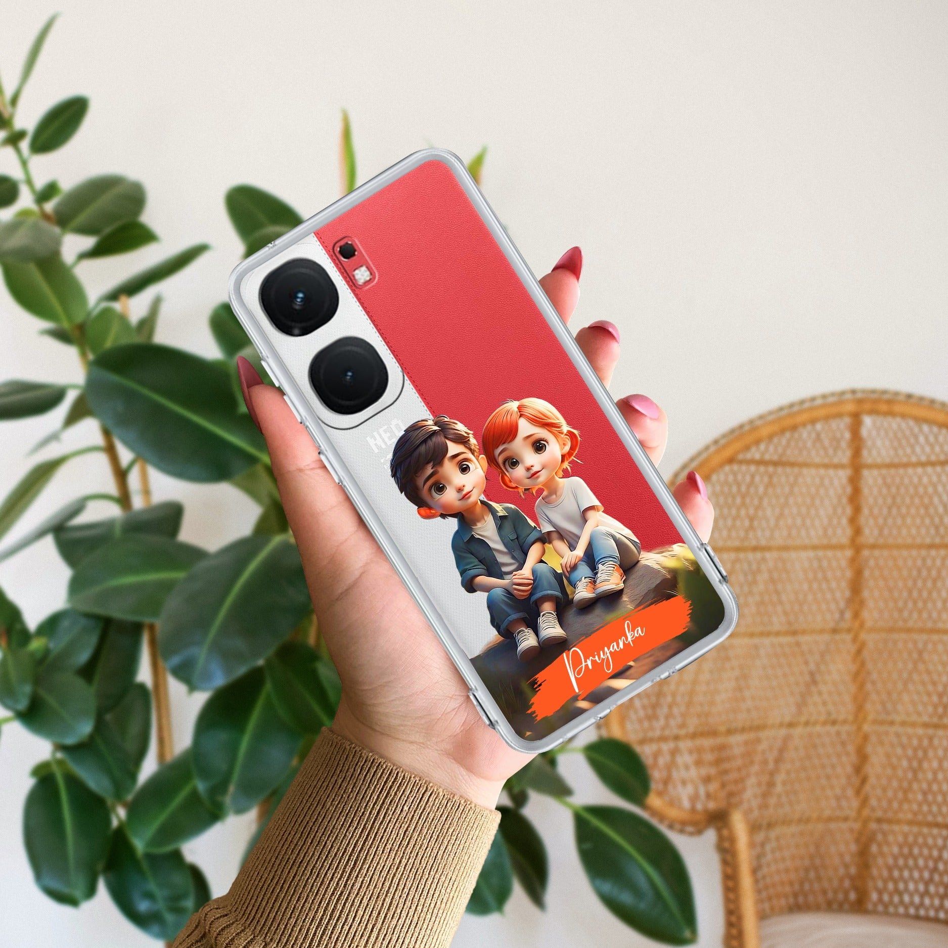 Cute Love Couple Customize Transparent Silicon Case For iQOO