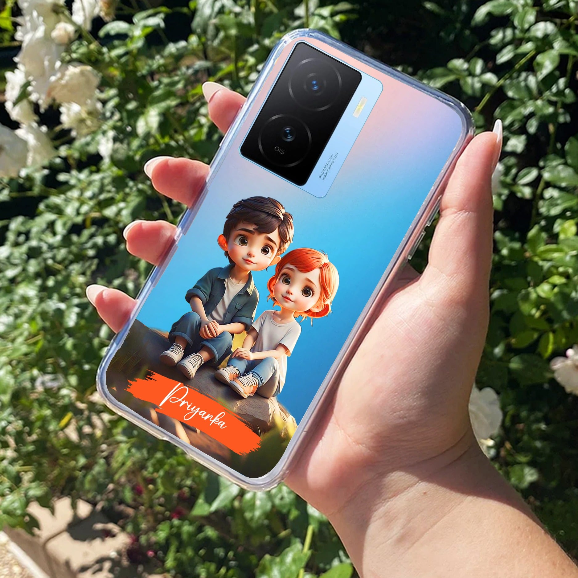 Cute Love Couple Customize Transparent Silicon Case For iQOO Neo 10R 5G