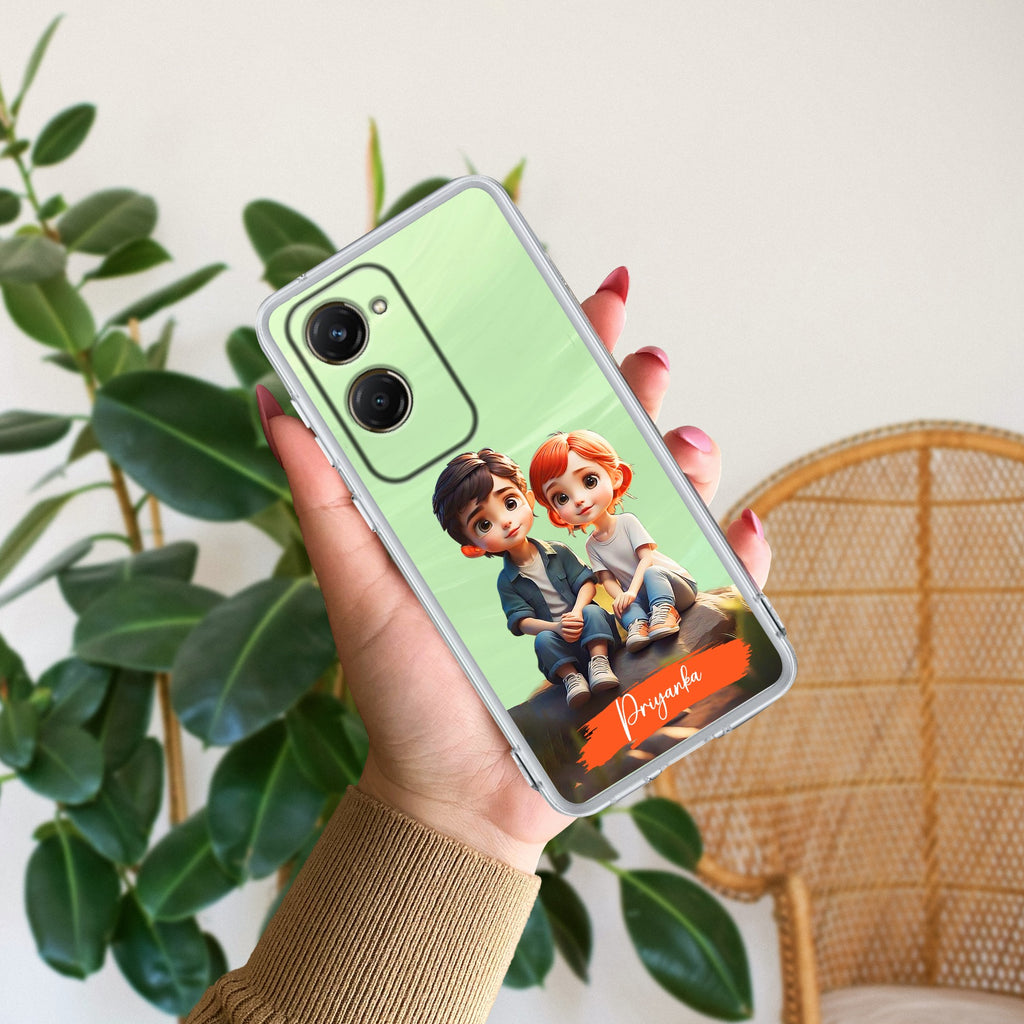 Cute Love Couple Customize Anti Yellow Case For Vivo T3 Lite 5G