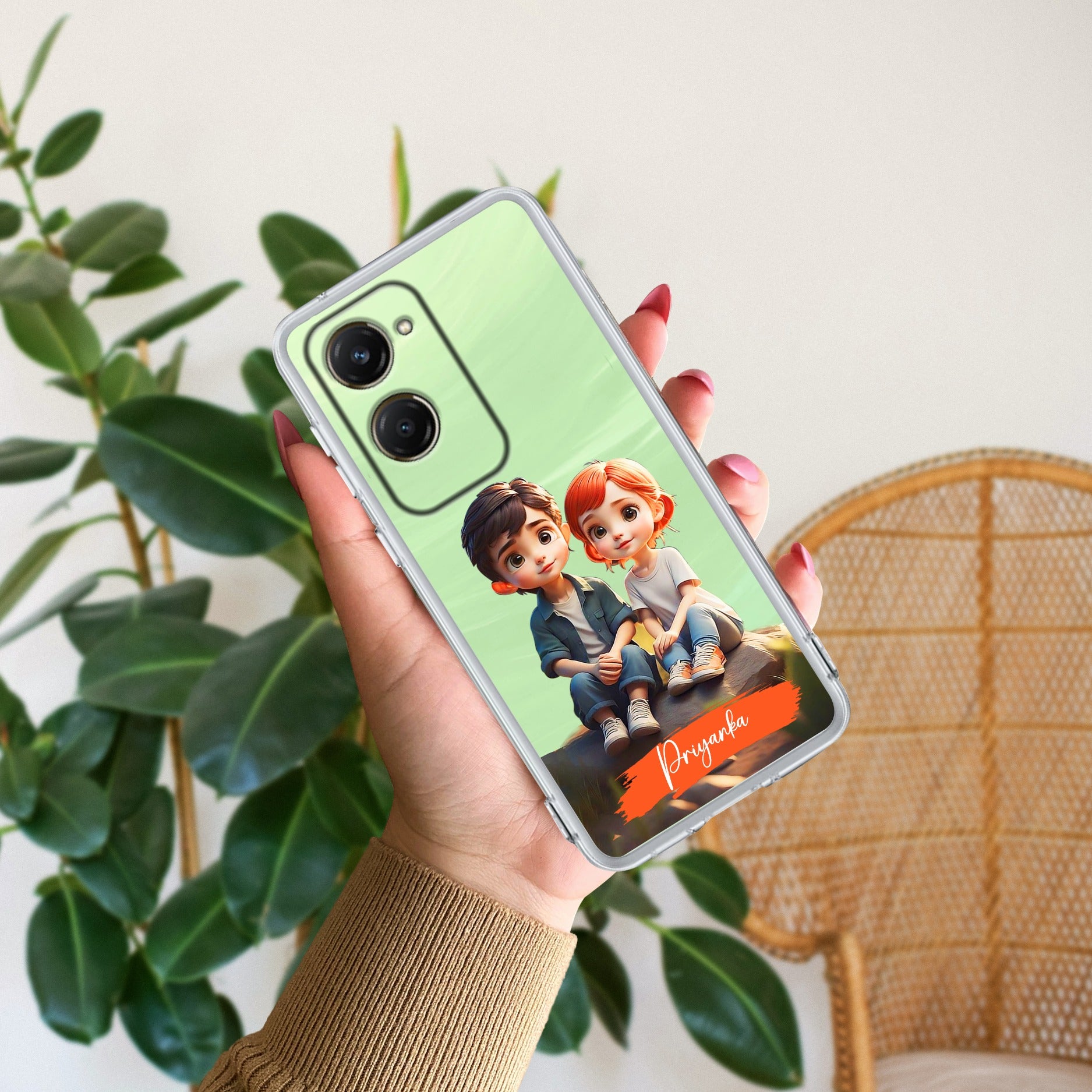 Cute Love Couple Customize Transparent Silicon Case For Vivo