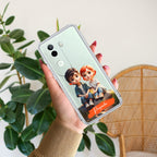 Cute Love Couple Customize Transparent Silicon Case For iQOO Z9s 5G