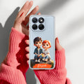 Cute Love Couple Customize Anti Yellow Case For Motorola G57 Power 5G