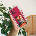 Cute Love Couple Customize Transparent Silicon Case For Motorola G84 5G