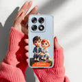 Cute Love Couple Customize Anti Yellow Case For Motorola G67 Power 5G