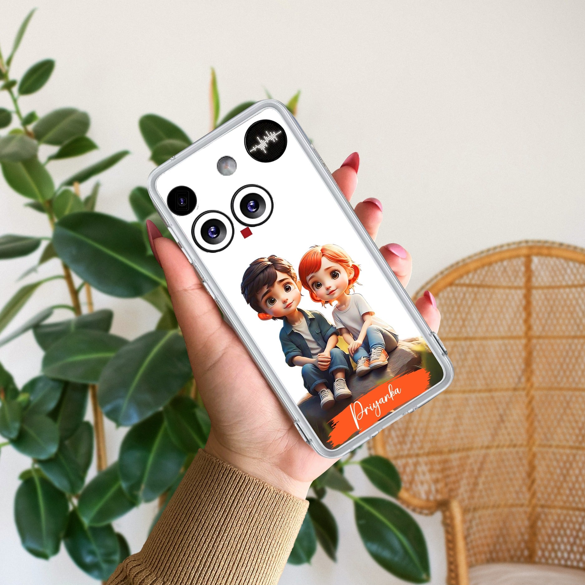 Cute Love Couple Customize Anti Yellow Case For Nothing Phone 3