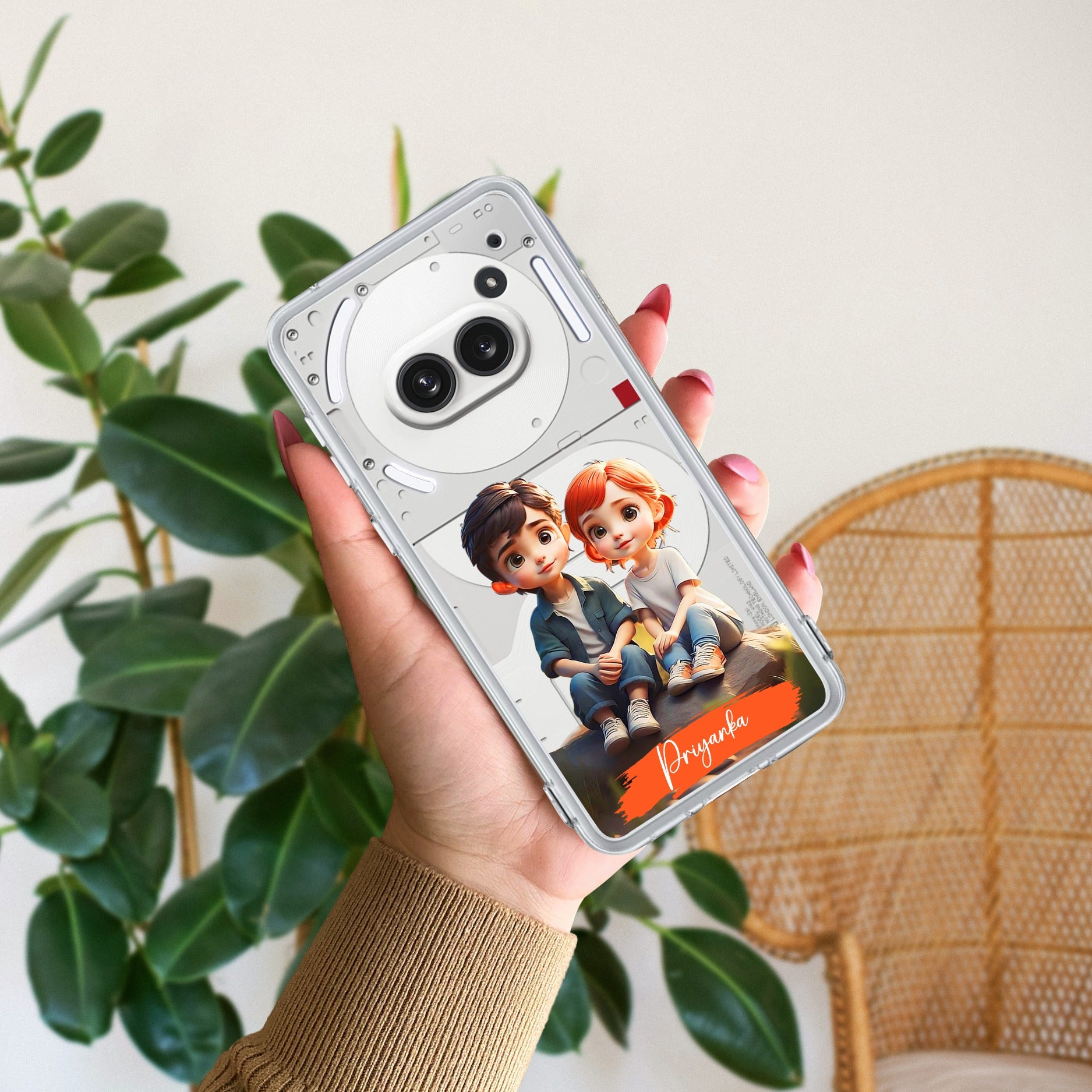 Cute Love Couple Customize Anti Yellow Case For Nothing Phone 2a Plus