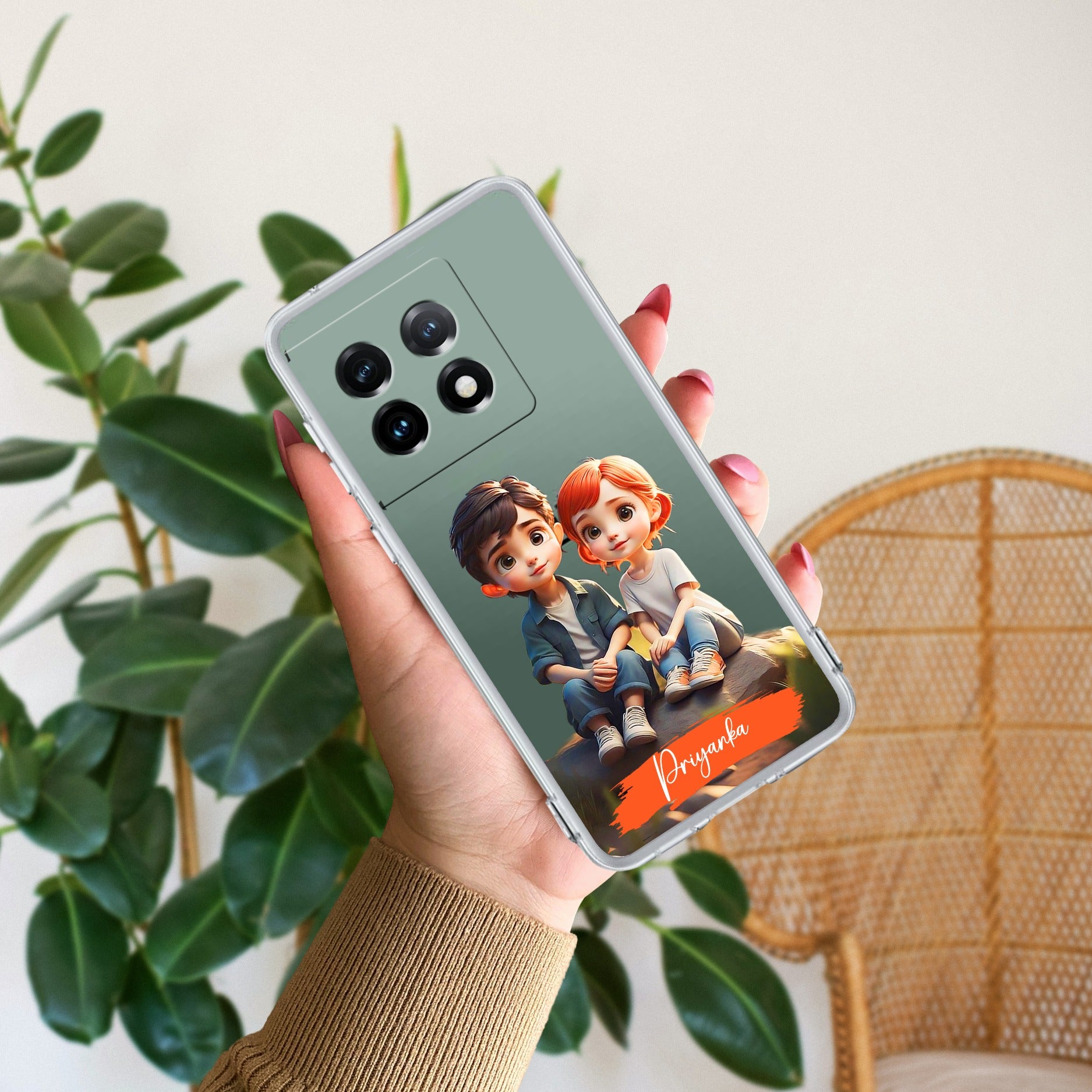 Cute Love Couple Customize Anti Yellow Case For OnePlus 11 5G