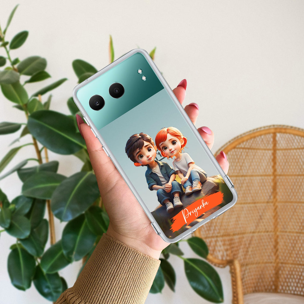Cute Love Couple Customize Anti Yellow Case For OnePlus Nord 4 5G