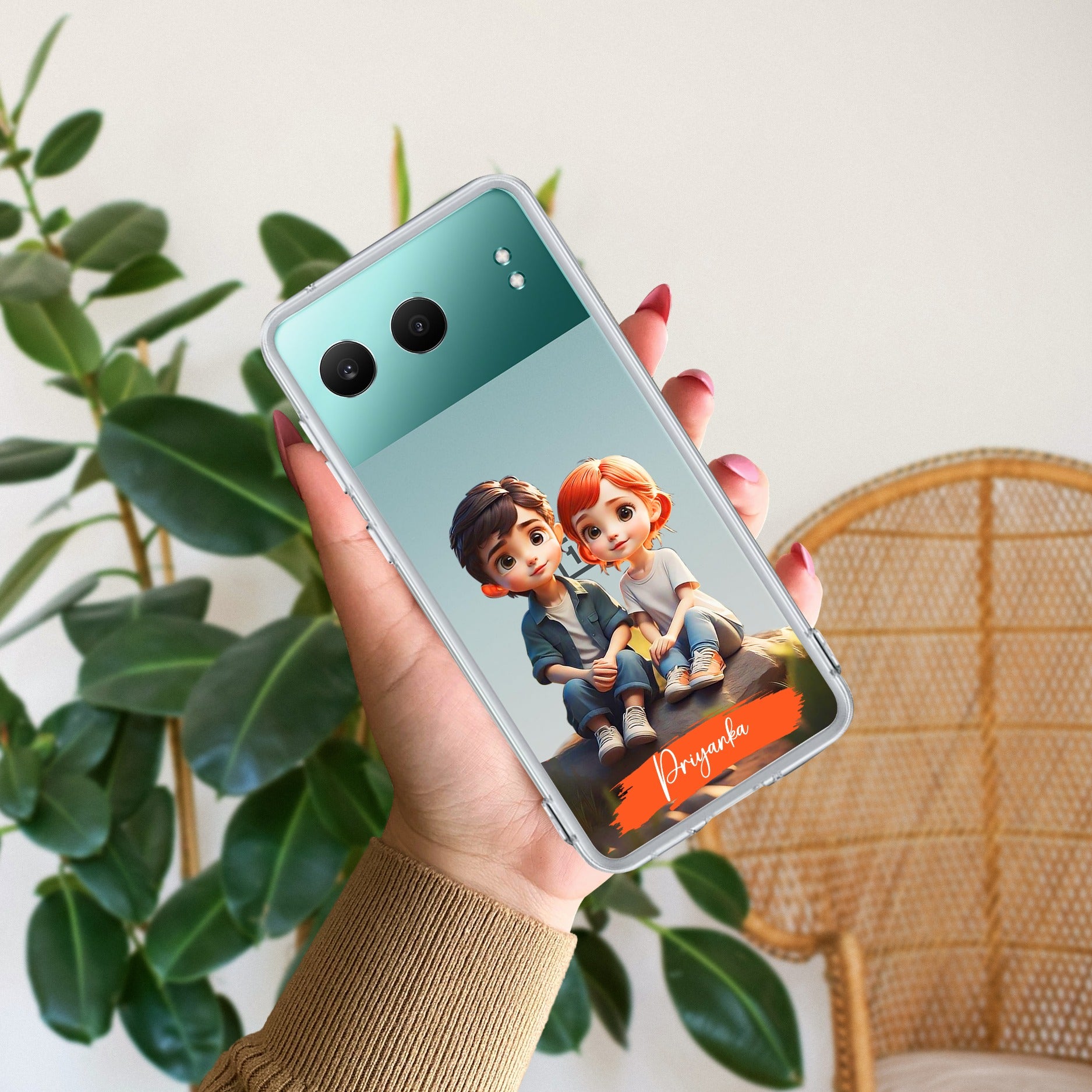 Cute Love Couple Customize Anti Yellow Case For OnePlus Nord 4 5G