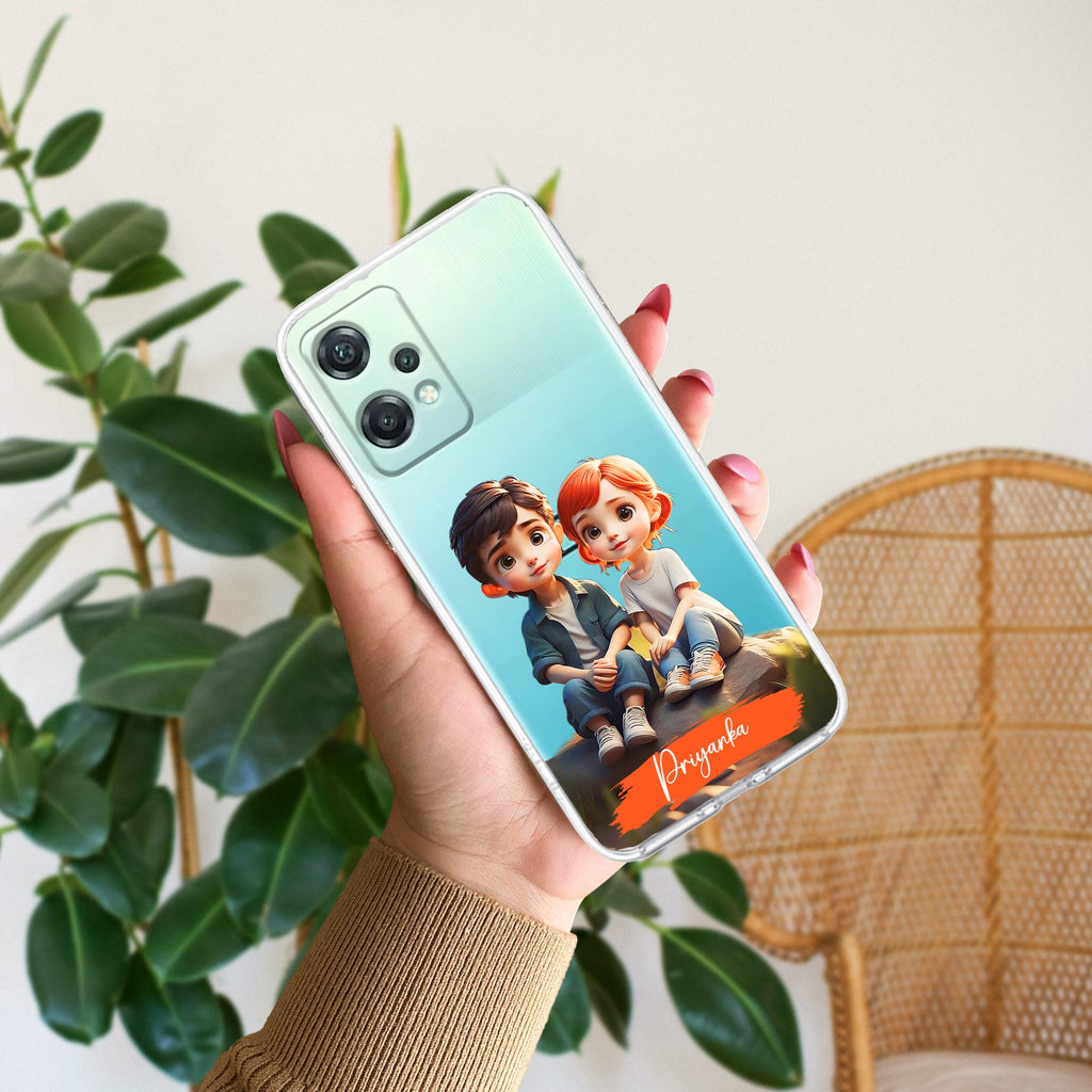 Cute Love Couple Customize Anti Yellow Case For OnePlus Nord CE 2 Lite
