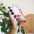 Cute Love Couple Customize Transparent Silicon Case For Oppo F25 Pro 5G