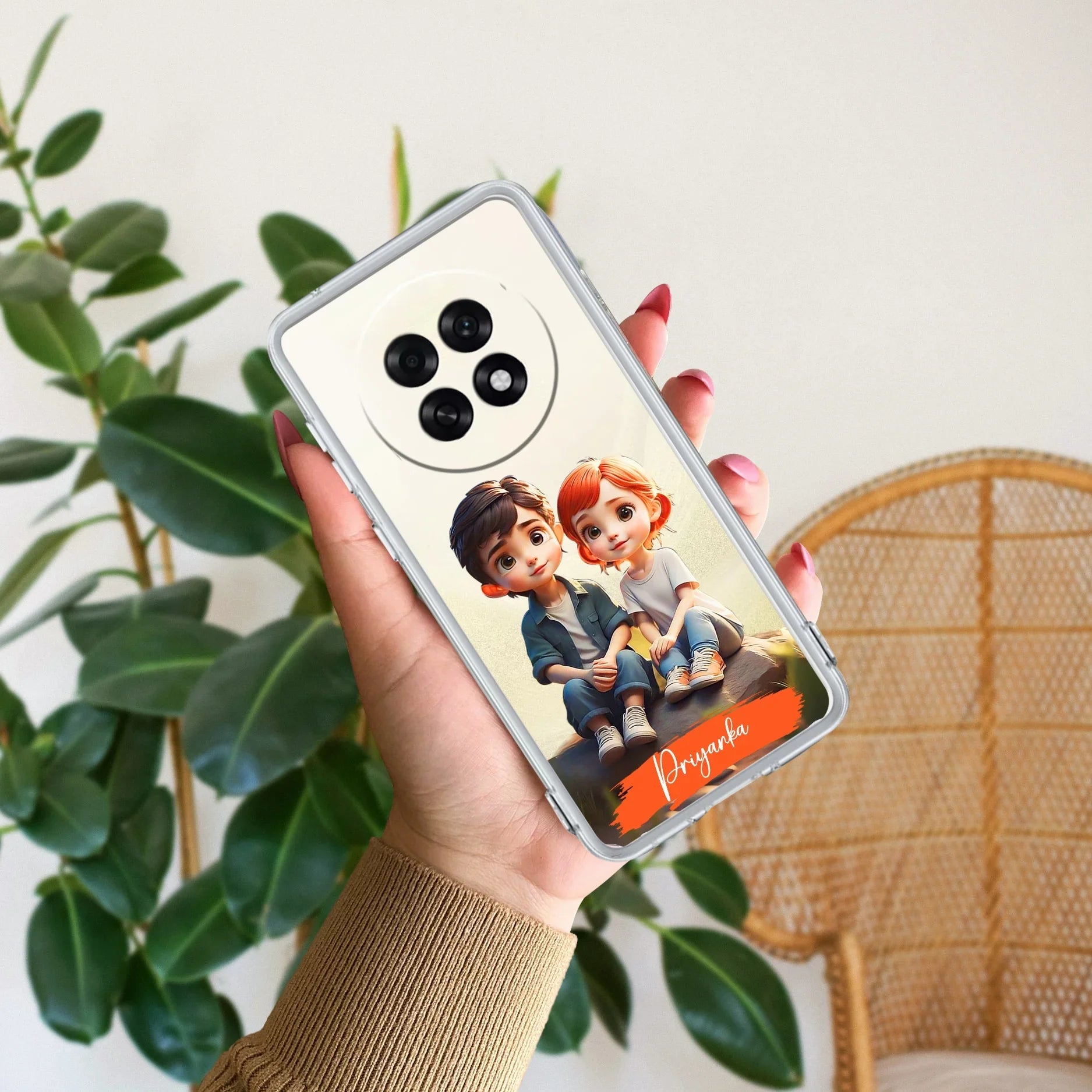 Cute Love Couple Customize Transparent Silicon Case For Oppo - ShopOnCliQ