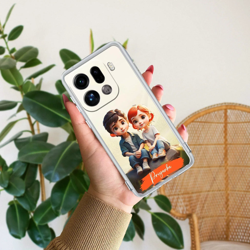 Cute Love Couple Customize Transparent Silicon Case For OPPO K13 Turbo 5G