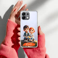 Cute Love Couple Customize Transparent Silicon Case For Oppo Reno 13 Pro 5G
