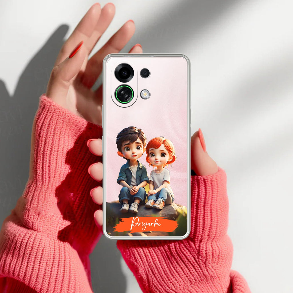 Cute Love Couple Customize Anti Yellow Case For OPPO K13 Turbo 5G