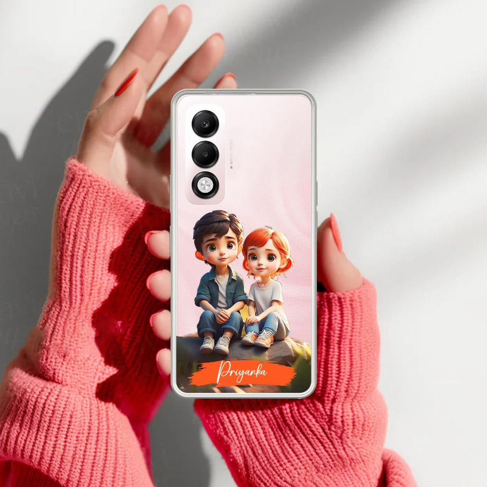 Cute Love Couple Customize Anti Yellow Case For Oppo K13x 5G