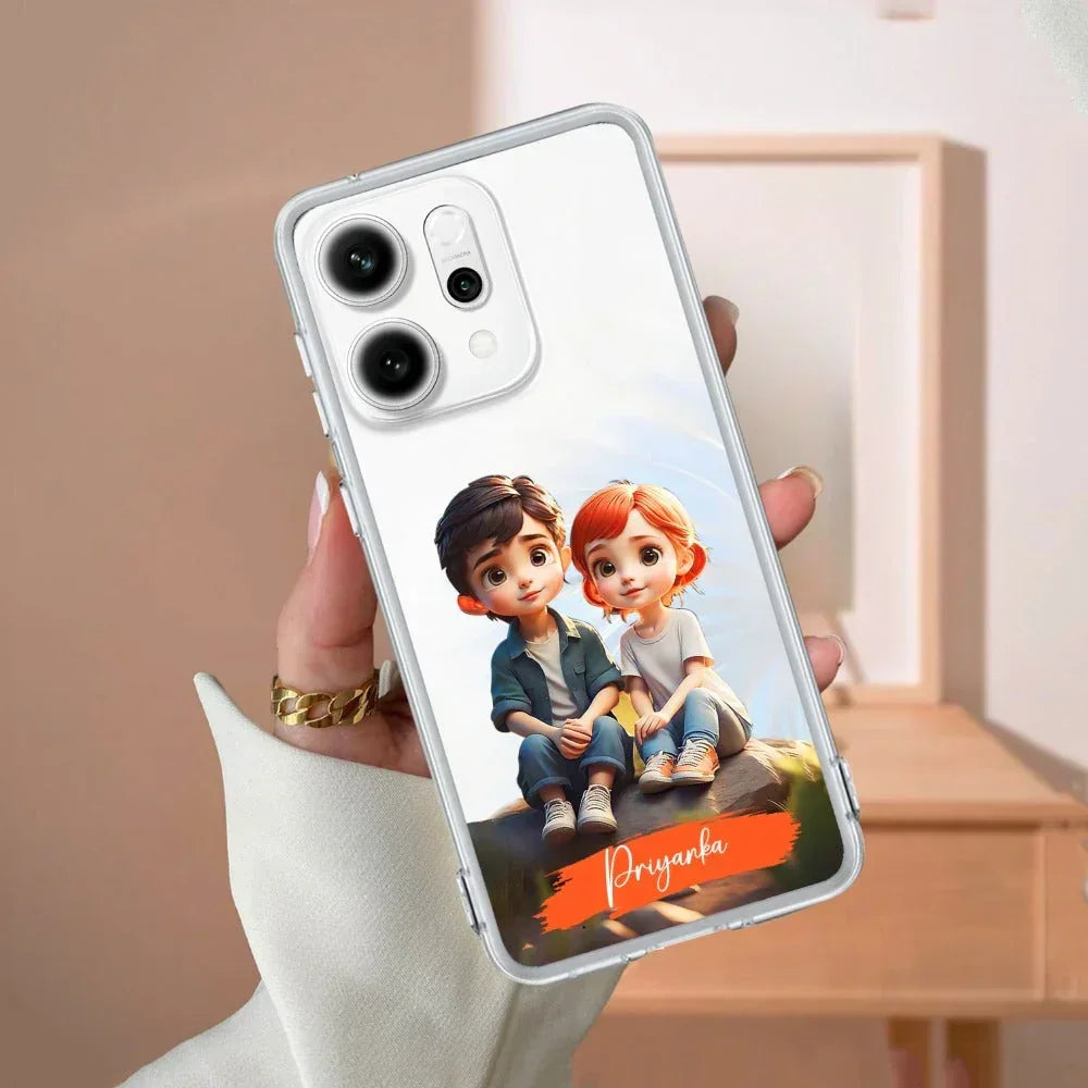Cute Love Couple Customize Transparent Silicon Case For Oppo K13 5G