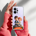 Cute Love Couple Customize Transparent Silicon Case For Realme 14T 5G