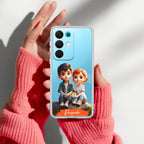 Cute Love Couple Customize Anti Yelllow Case For Realme 15X 5G