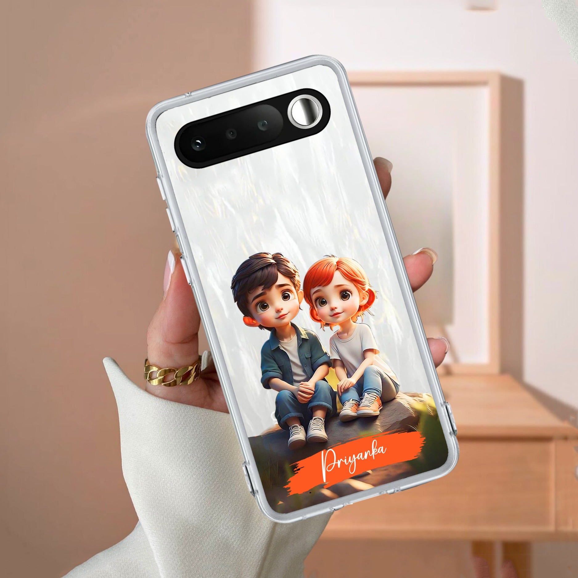 Cute Love Couple Customize Anti Yellow Case For Realme 16 5G
