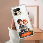 Cute Love Couple Customize Transparent Silicon Case For Realme GT 7 5G