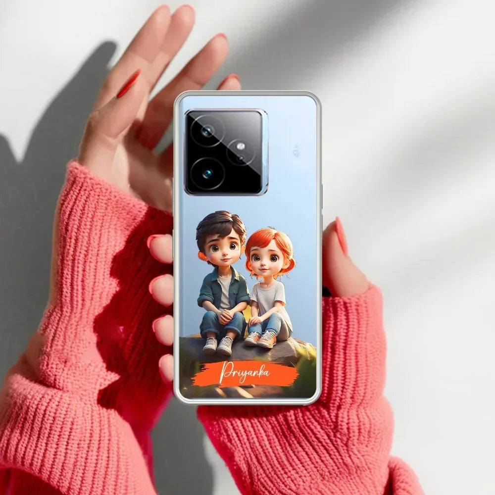 Cute Love Couple Customize Anti Yelllow Case For Realme GT 7 5G