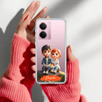 Cute Love Couple Customize Transparent Silicon Case For Realme C65 5G