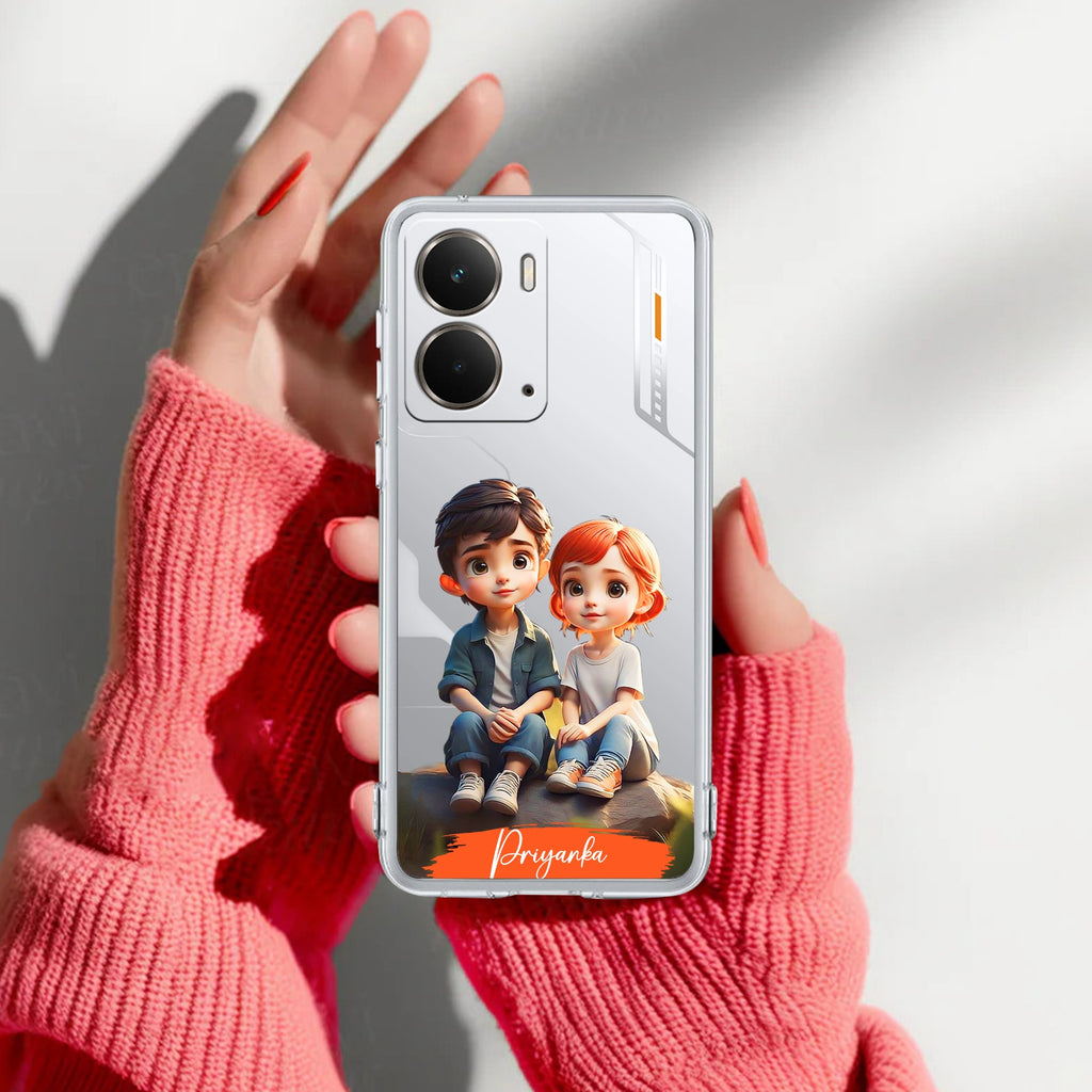 Cute Love Couple Customize Anti Yelllow Case For Realme P3 5G