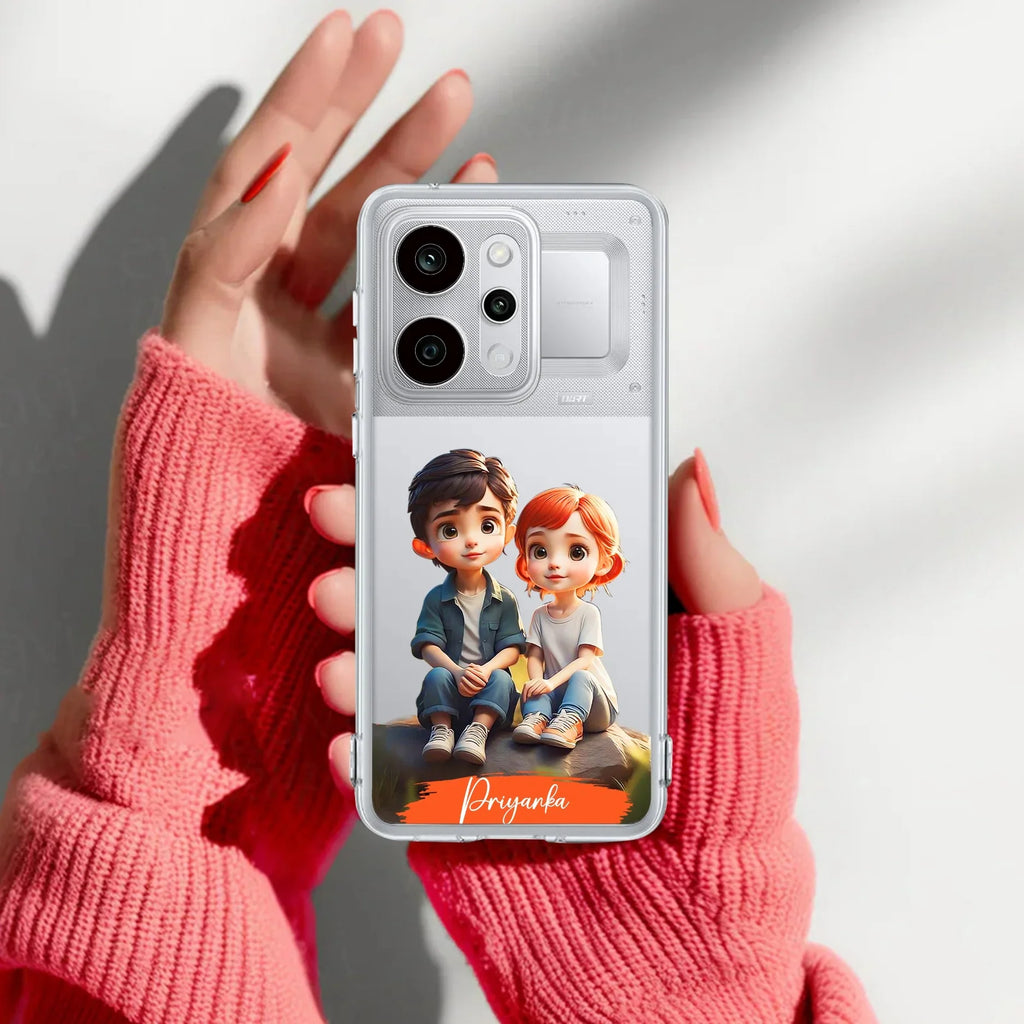 Cute Love Couple Customize Anti Yelllow Case For Realme P4 Power 5G