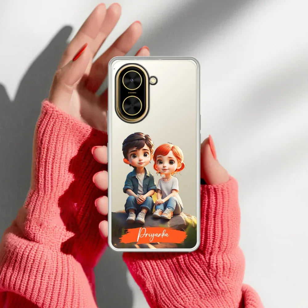 Cute Love Couple Customize Transparent Silicon Case For Redmi/Xiaomi - ShopOnCliQ