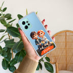 Cute Love Couple Customize Transparent Silicon Case For Redmi Note 12 4G