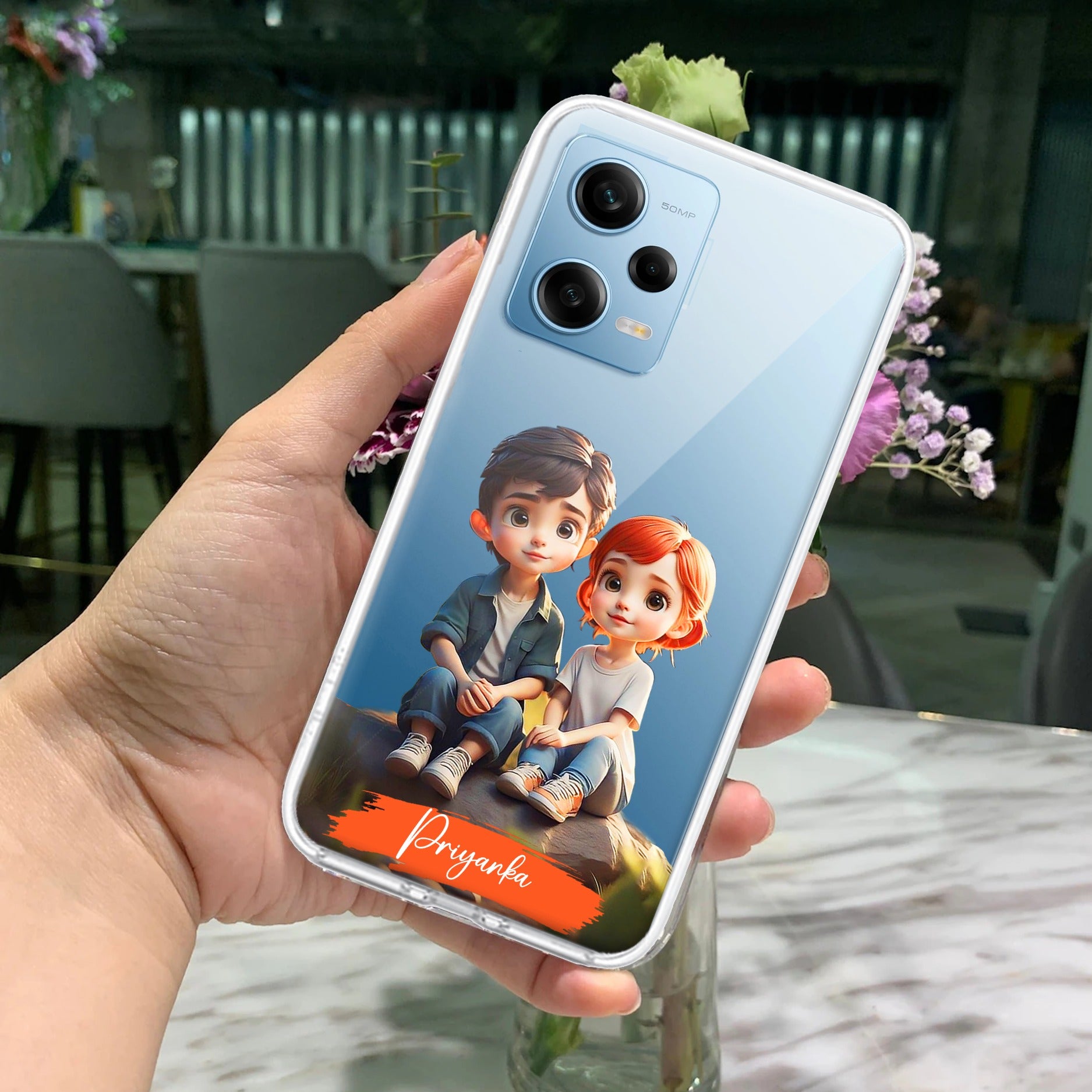 Cute Love Couple Customize Transparent Silicon Case For Redmi/Xiaomi