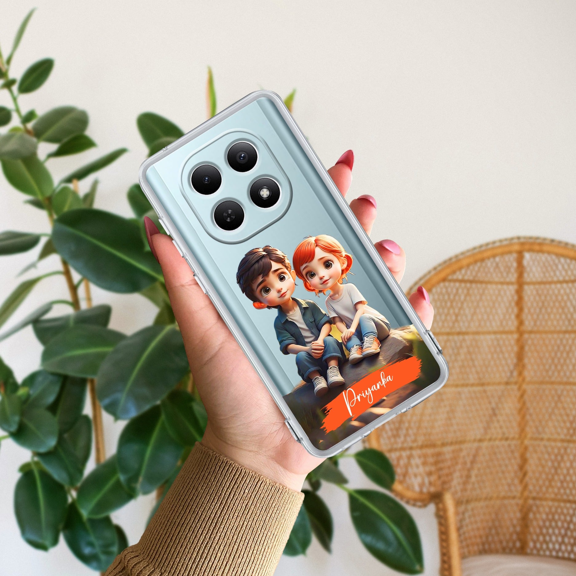 Cute Love Couple Customize Transparent Silicon Case For Redmi/Xiaomi