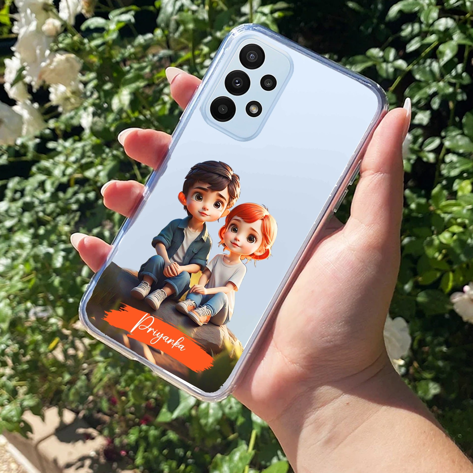 Cute Love Couple Customize Anti Yellow Case For Samsung Galaxy A23 5G
