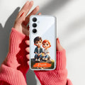 Cute Love Couple Customize Transparent Silicon Case For Samsung Galaxy S24 FE 5G