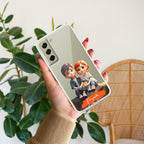 Cute Love Couple Customize Anti Yellow Case For Samsung Galaxy S21