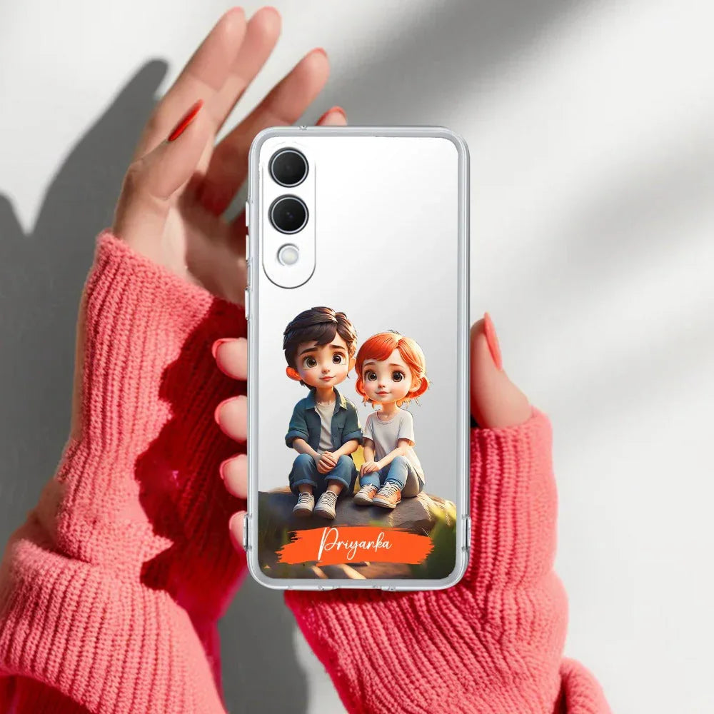Cute Love Couple Customize Anti Yellow Clear Phone Case Samsung - ShopOnCliQ