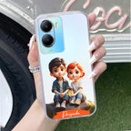 Cute Love Couple Customize Anti Yellow Case For Vivo T2x 5G