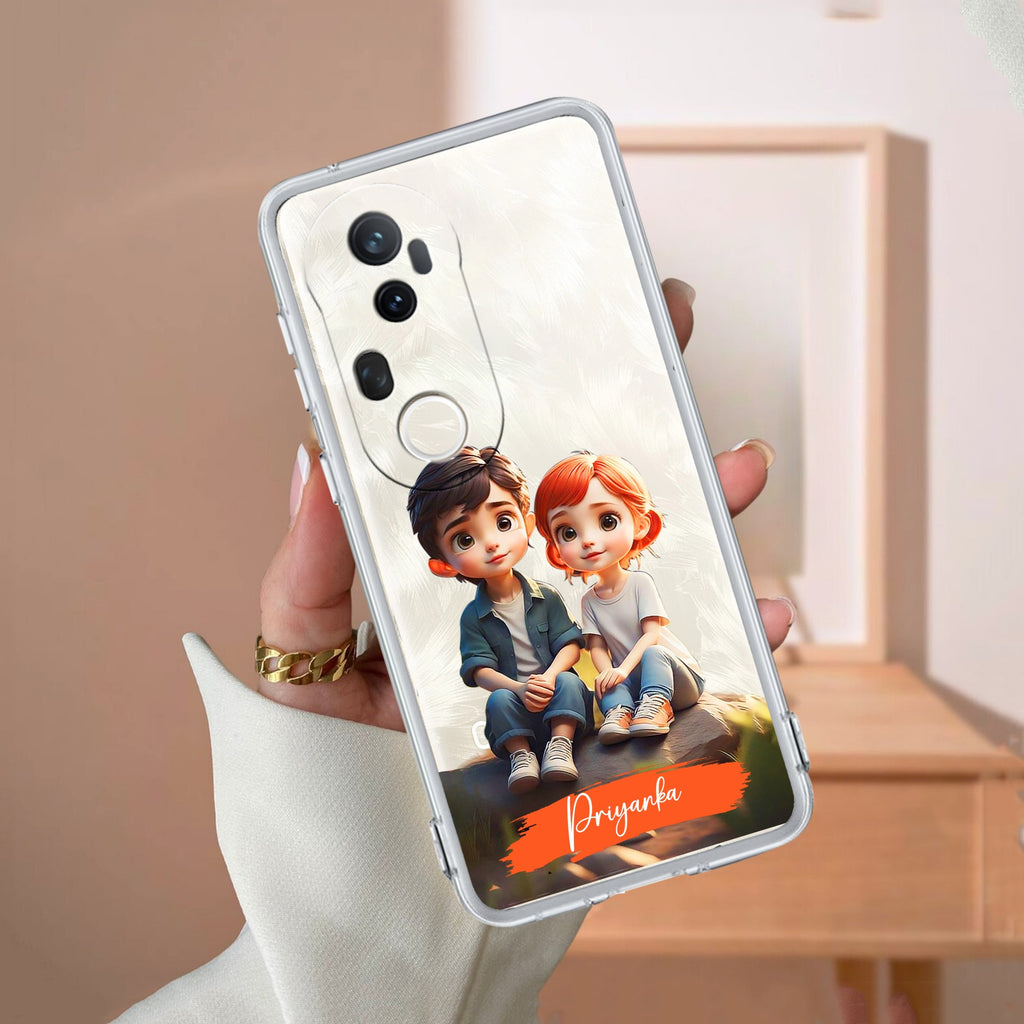 Cute Love Couple Customize Anti Yellow Case For Vivo T4 Ultra 5G
