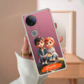 Cute Love Couple Customize Transparent Silicon Case For Vivo V50e 5G