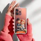 Cute Love Couple Customize Transparent Silicon Case For Vivo